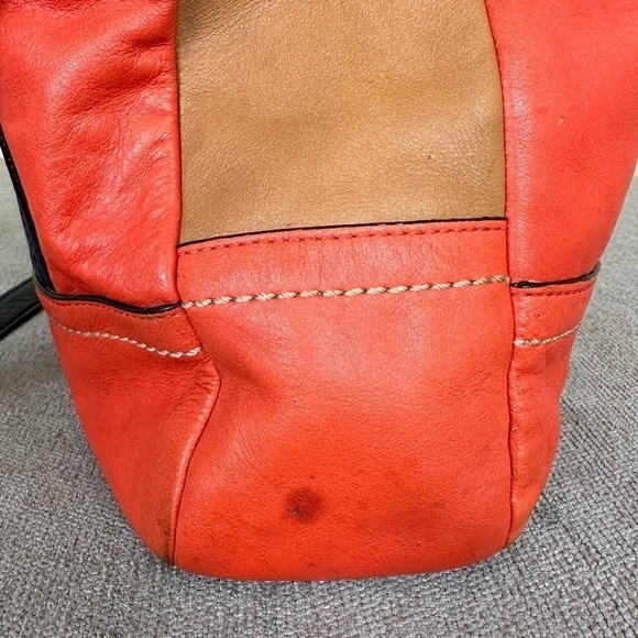 COACH Color Block Hobo Bag F24369 Vermillion Park Orange - Picture 5 of 16